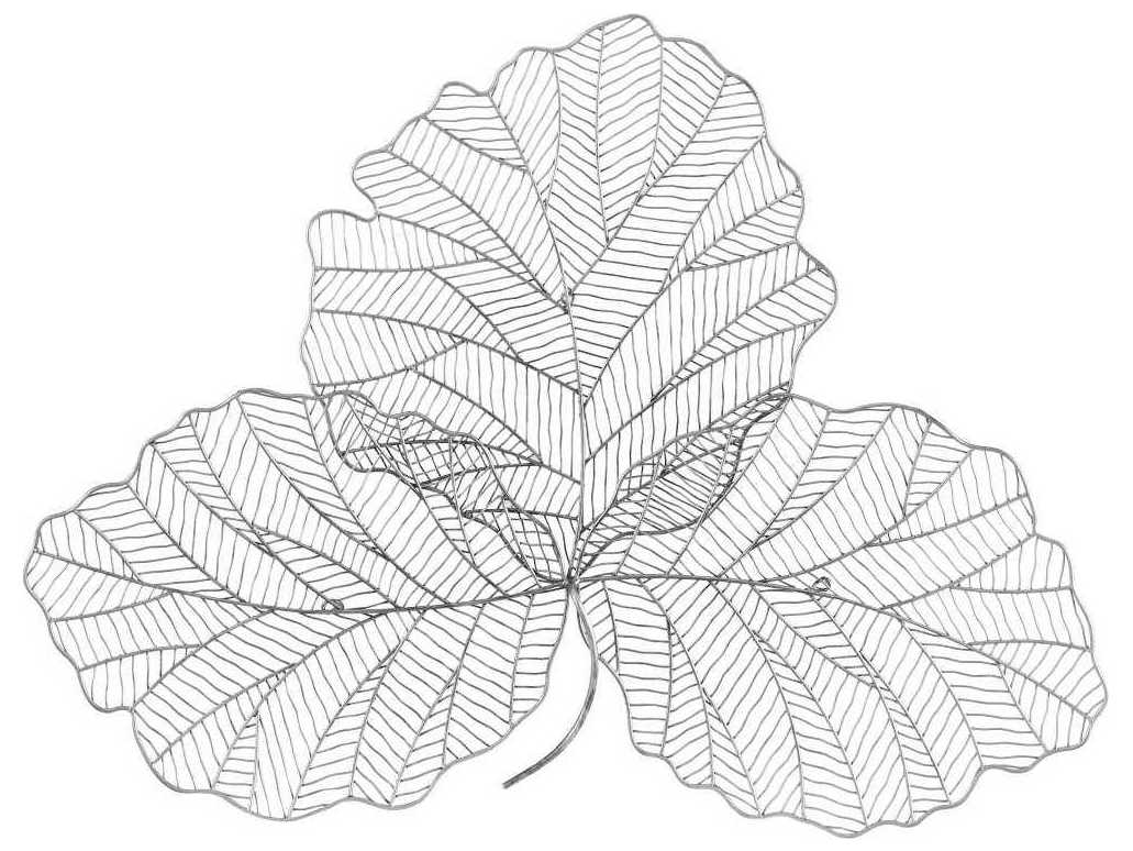 Phillips Collection Tri Leaf Silver/Black Small Metal Wall Art