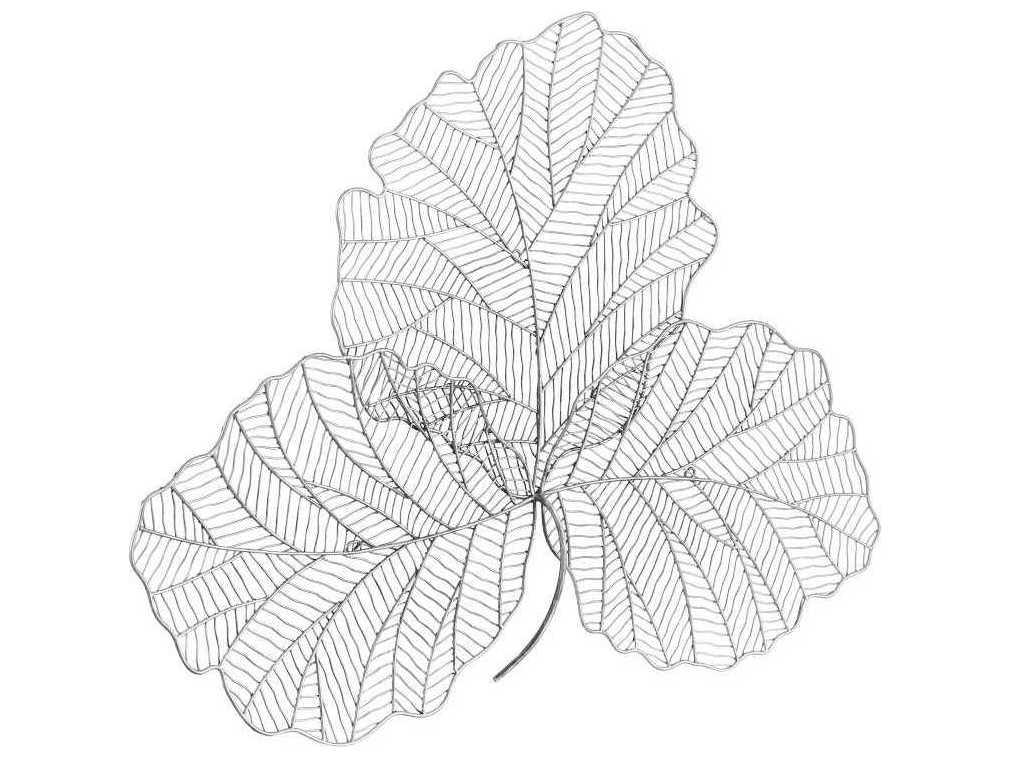 Phillips Collection Tri Leaf Silver/Black Small Metal Wall Art