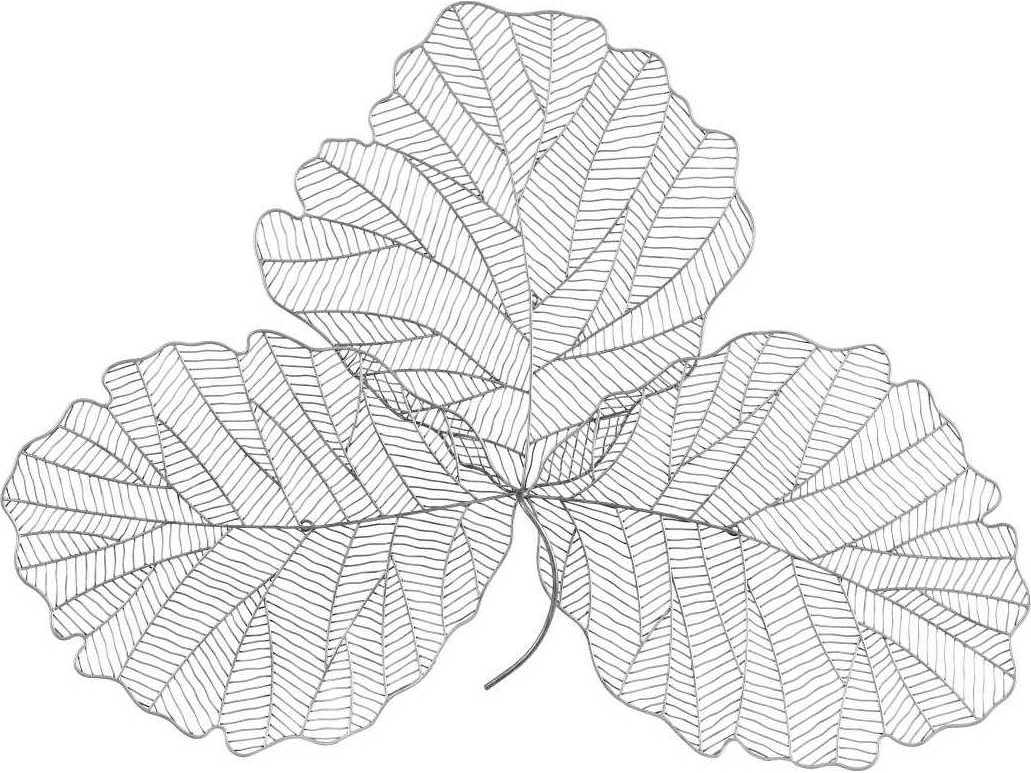 Phillips Collection Tri Leaf Silver/Black Medium Metal Wall Art