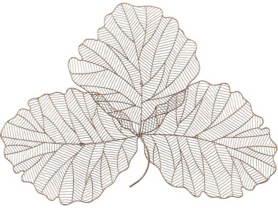 Phillips Collection Tri Leaf Copper/Black Medium Metal Wall Art