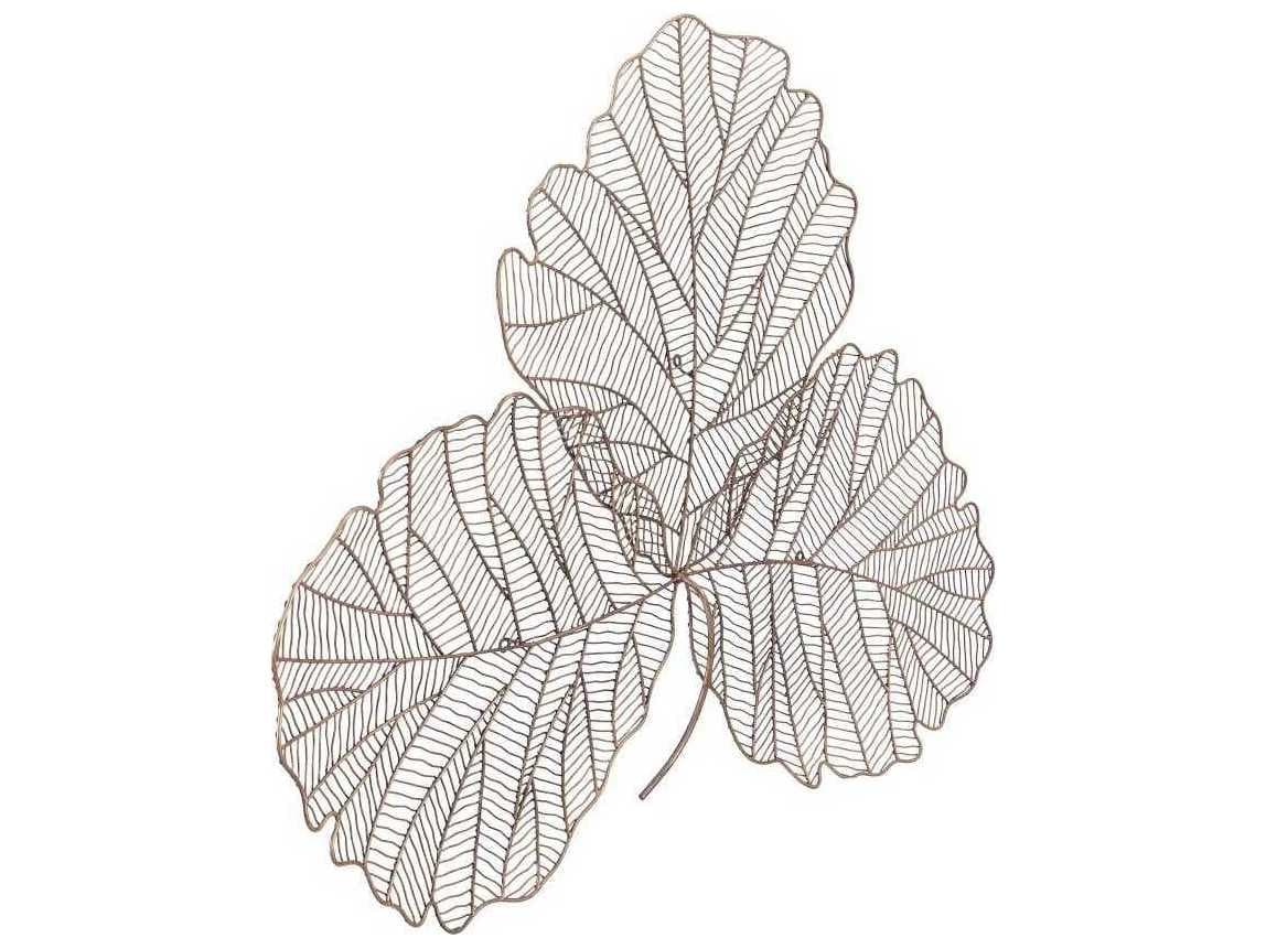 Phillips Collection Tri Leaf Copper/Black Medium Metal Wall Art