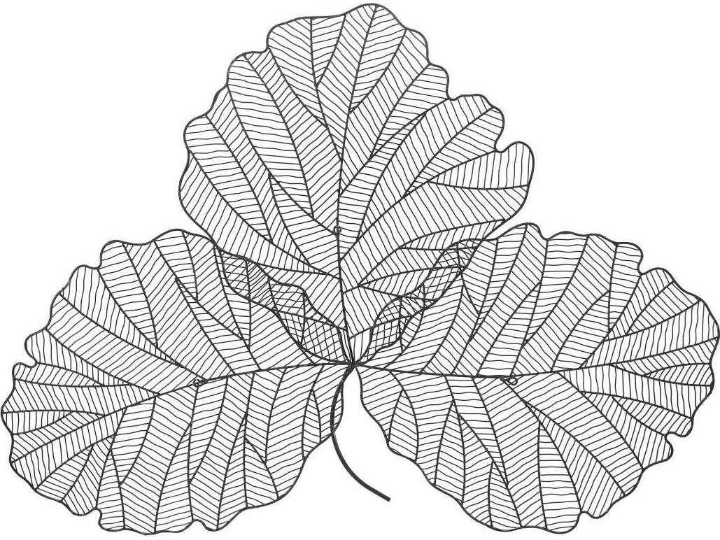 Phillips Collection Tri Leaf Copper/Black Medium Metal Wall Art