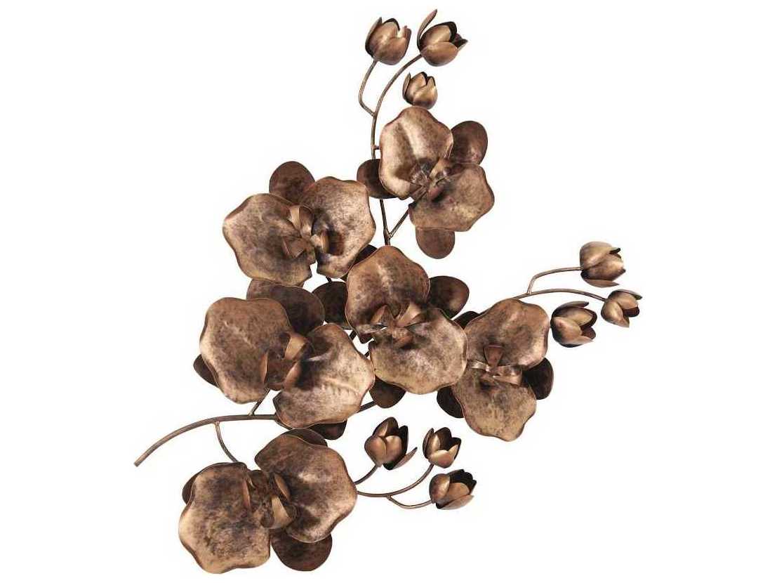 Phillips Collection Orchid Sprig Copper/Black Metal Wall Art