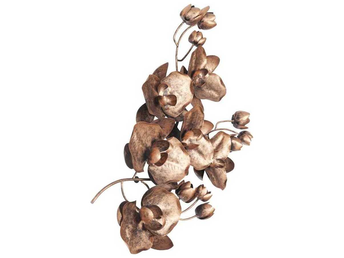 Phillips Collection Orchid Sprig Copper/Black Metal Wall Art