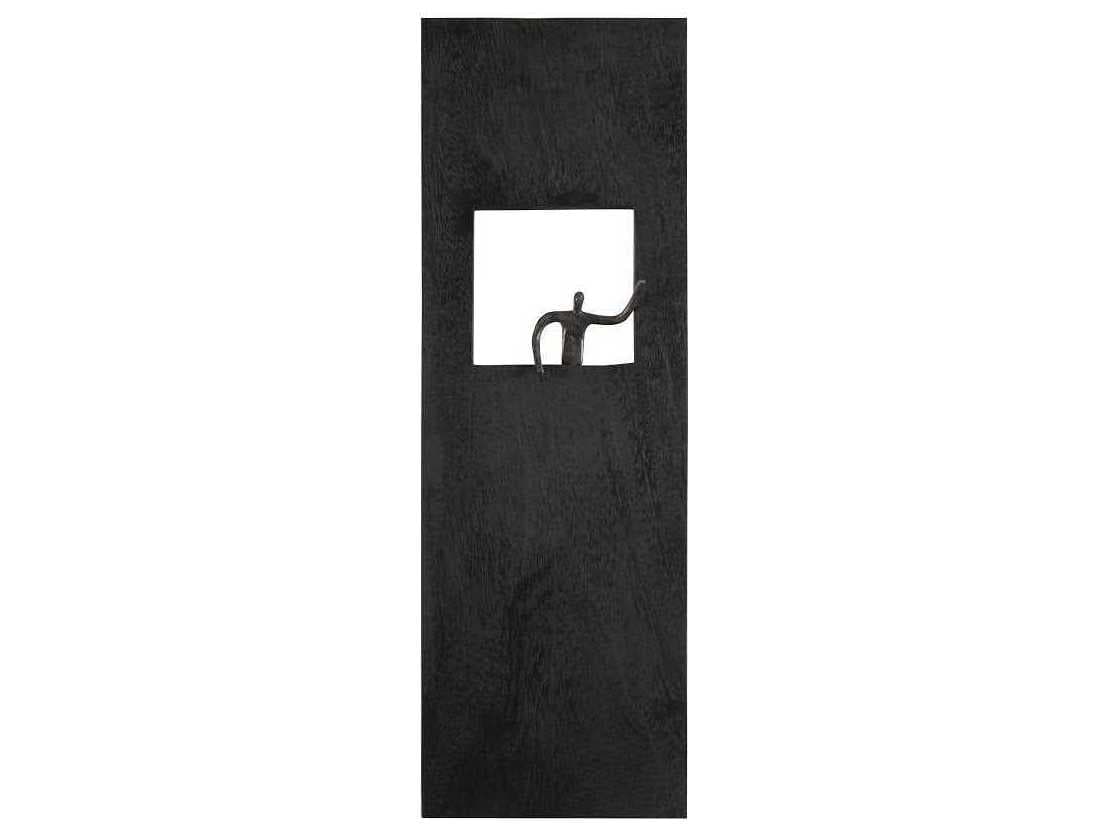 Phillips Collection Atlas Rectangular Black Metal Wall Art Wood