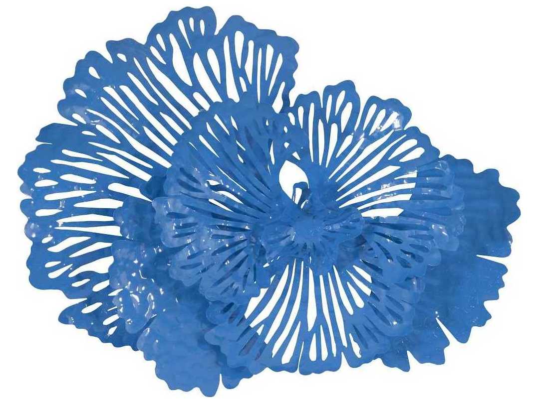 Phillips Collection Flower Blue Metal Wall Art