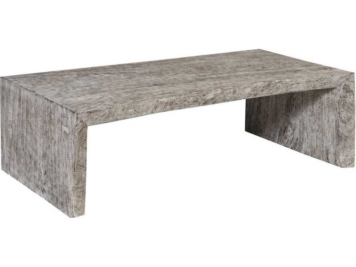 Phillips Collection Rectangular Wood Gray Stone Coffee Table