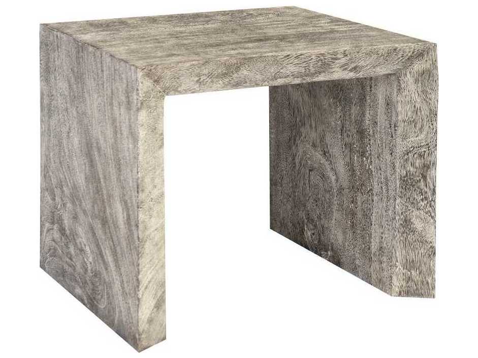 Phillips Collection Rectangular Wood Gray Stone End Table