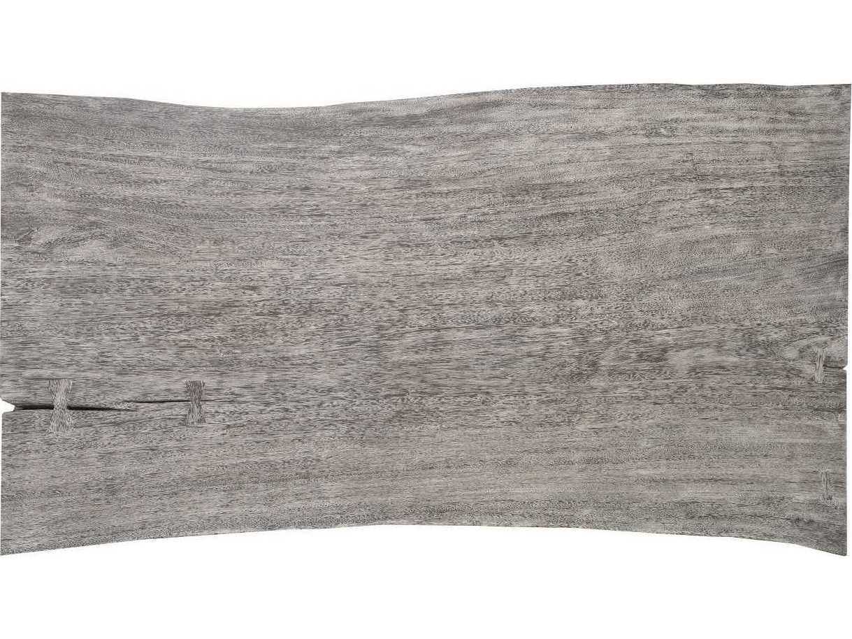 Phillips Collection Gray Stone Satin Black Acacia Wood Desk Shell Writing