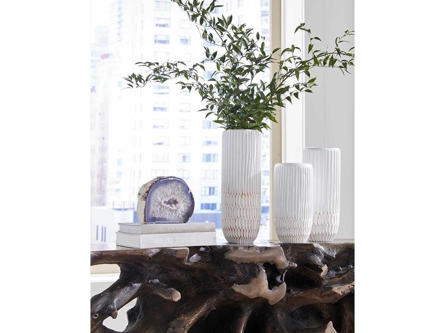 Phillips Collection White 17" High Lacuna Vase