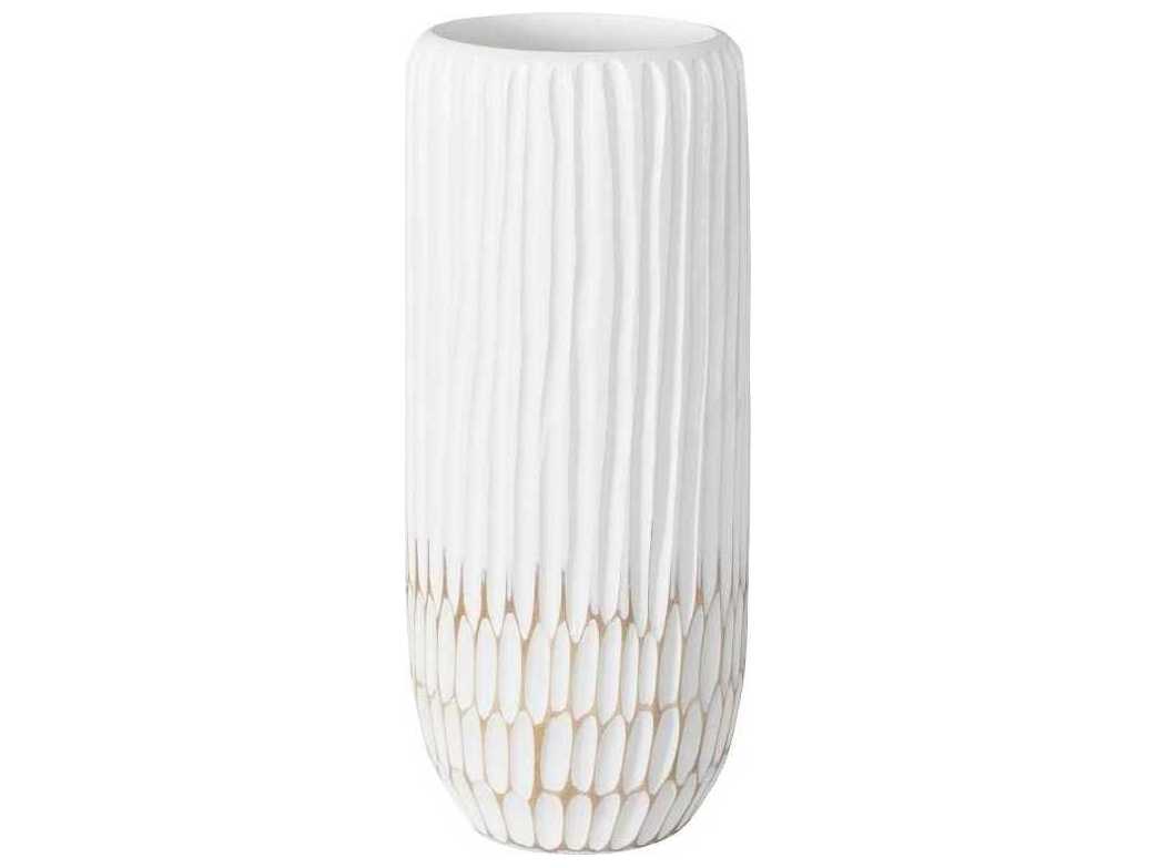 Phillips Collection White 15" High Lacuna Vase