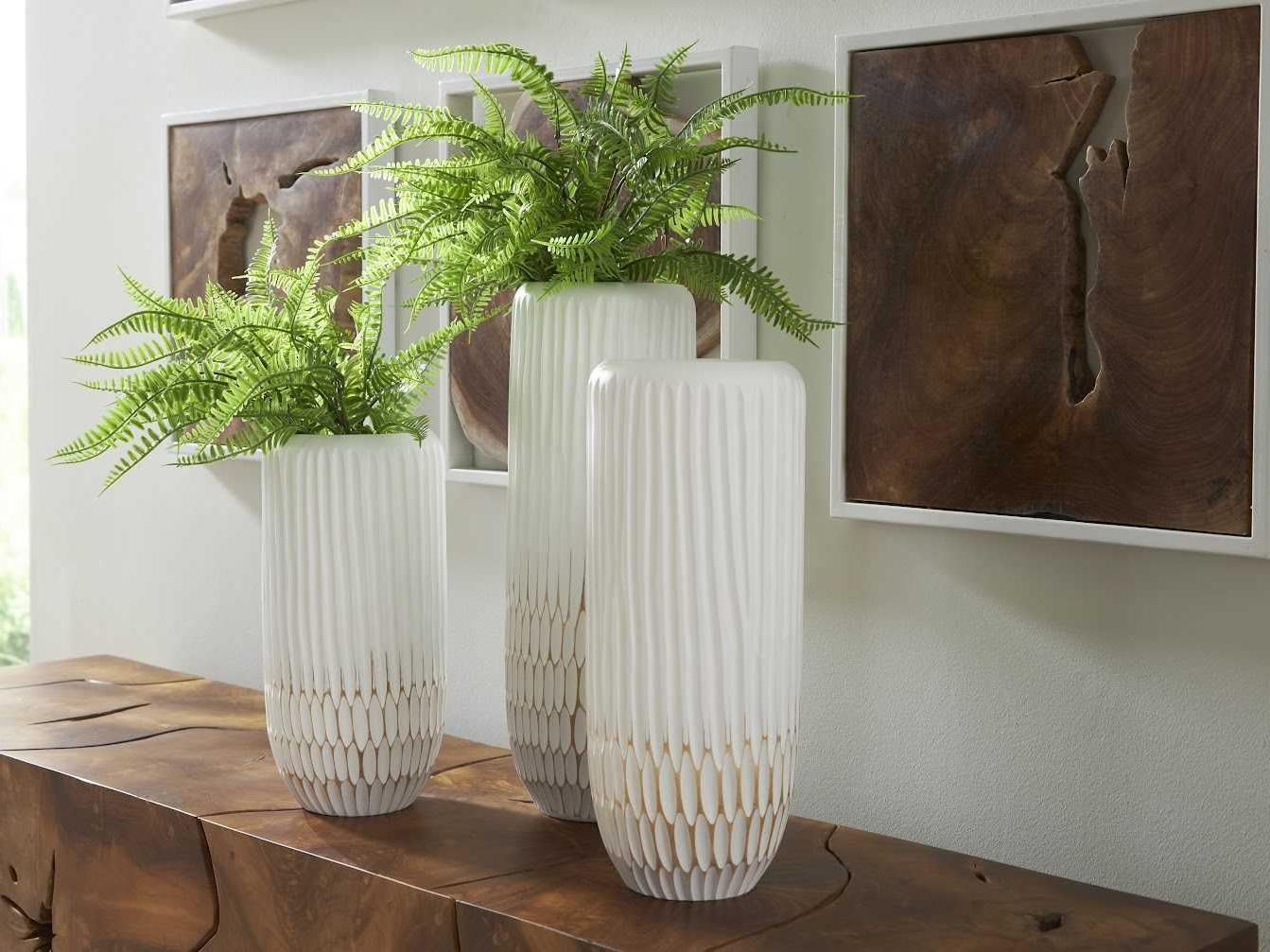 Phillips Collection White 12" High Lacuna Vase