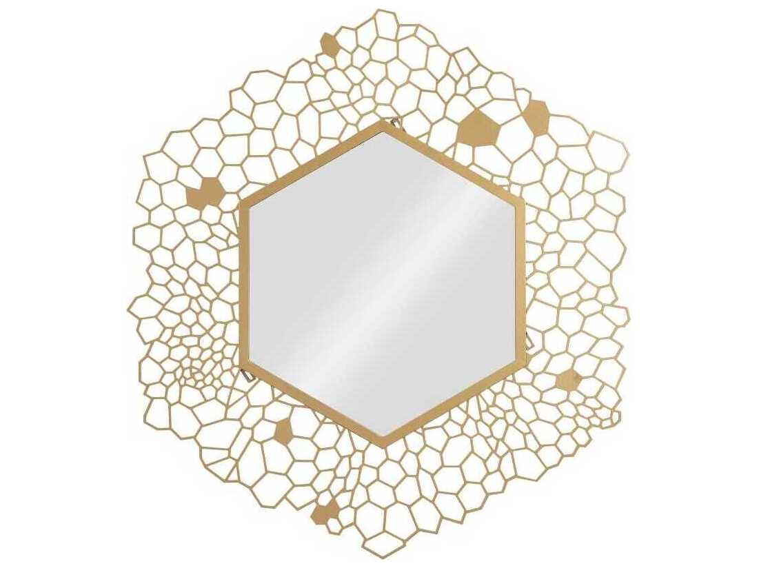 Phillips Collection Brass Hexagon Wall Mirror