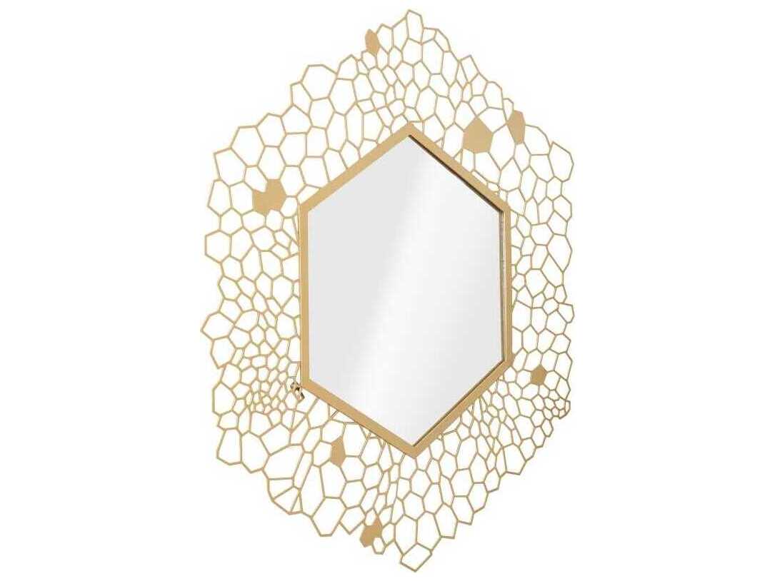 Phillips Collection Brass Hexagon Wall Mirror