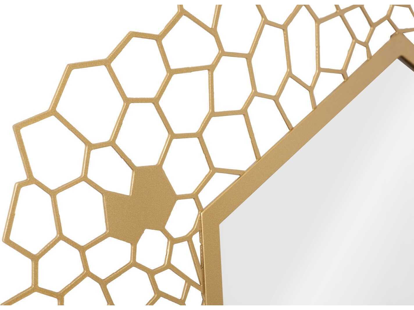 Phillips Collection Brass Hexagon Wall Mirror