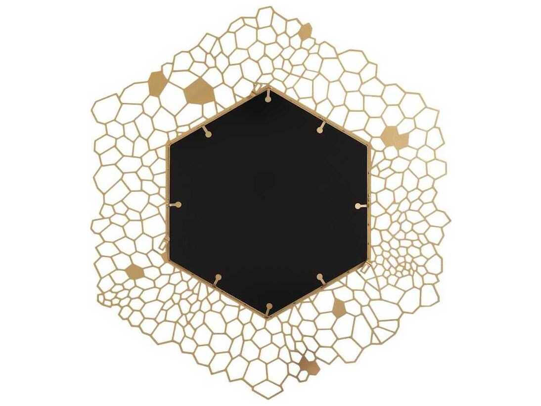 Phillips Collection Brass Hexagon Wall Mirror