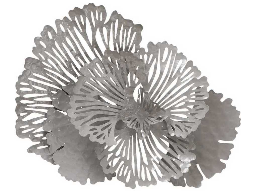 Phillips Collection Gray 25" Flower Metal Wall Art