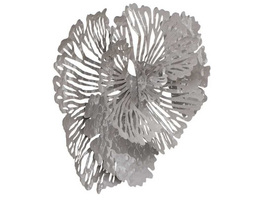 Phillips Collection Gray 25" Flower Metal Wall Art