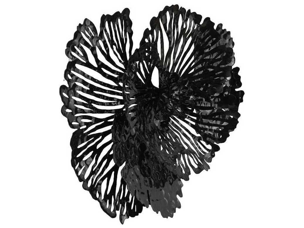 Phillips Collection Black 25" Flower Metal Wall Art