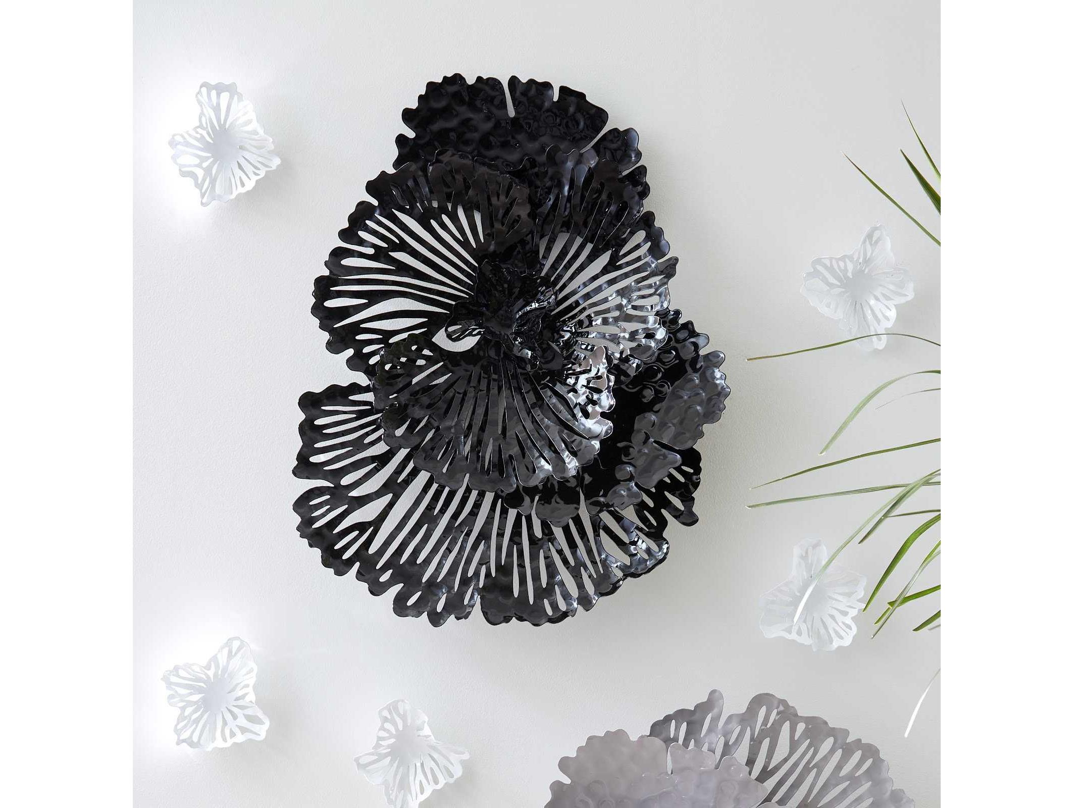 Phillips Collection Black 25" Flower Metal Wall Art