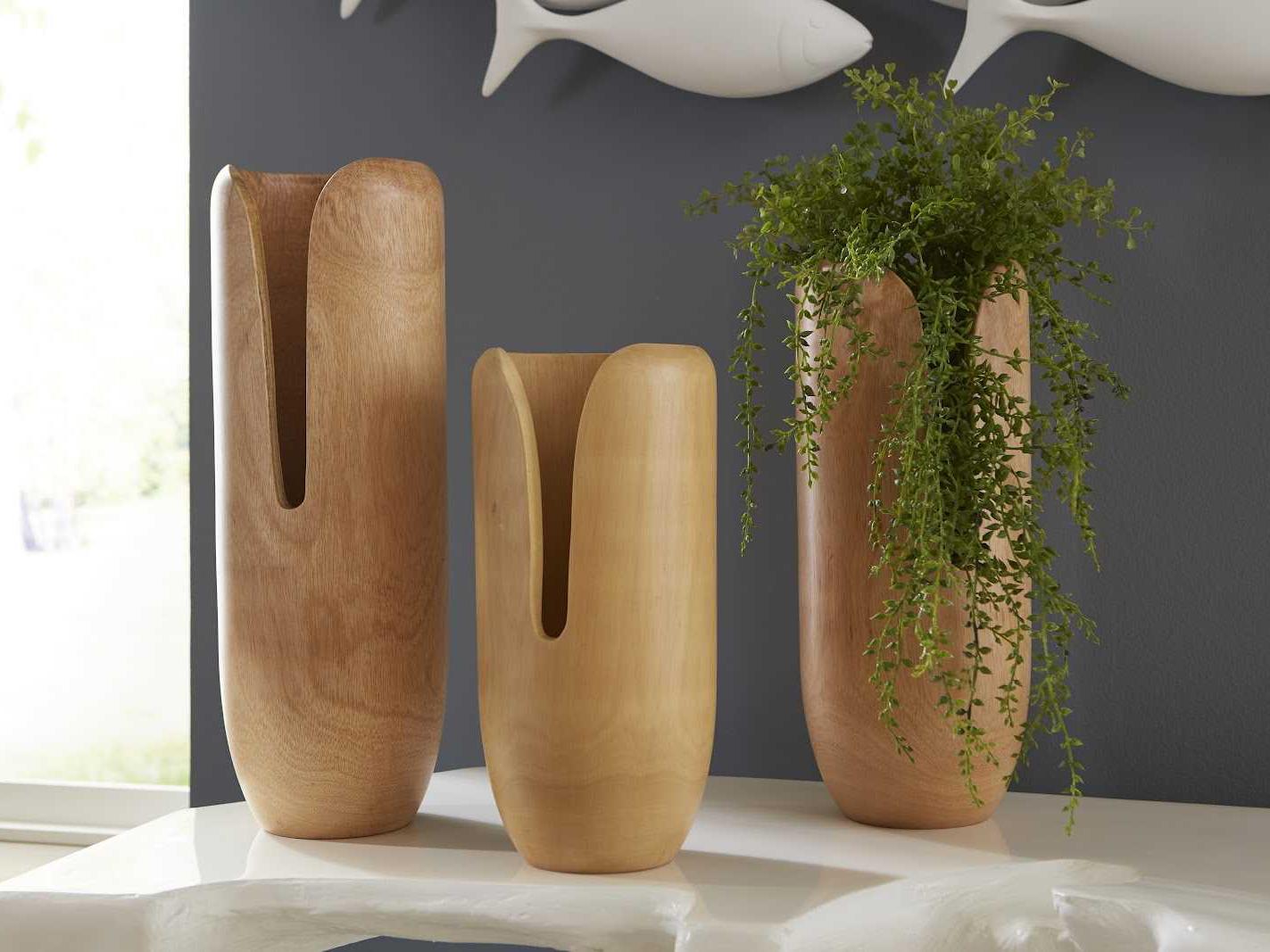 Phillips Collection Natural 12" High Interval Wood Vase