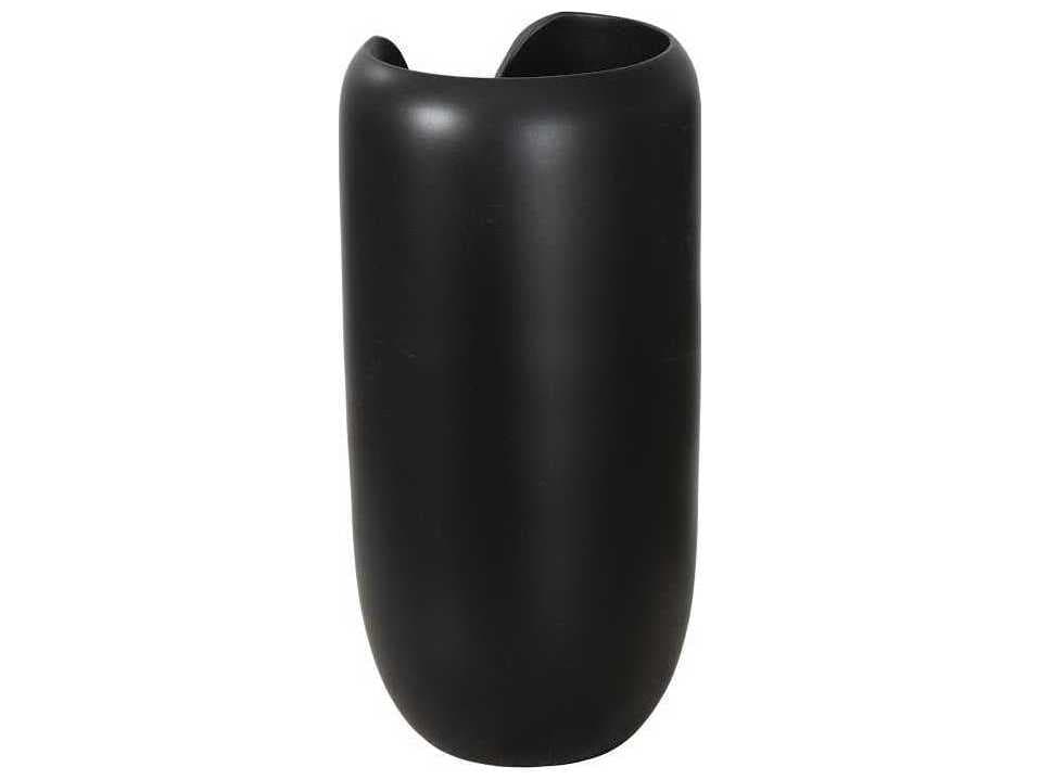 Phillips Collection Black 12" High Interval Wood Vase