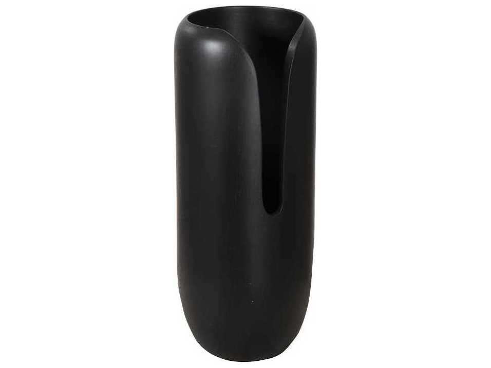 Phillips Collection Black 15" High Interval Wood Vase
