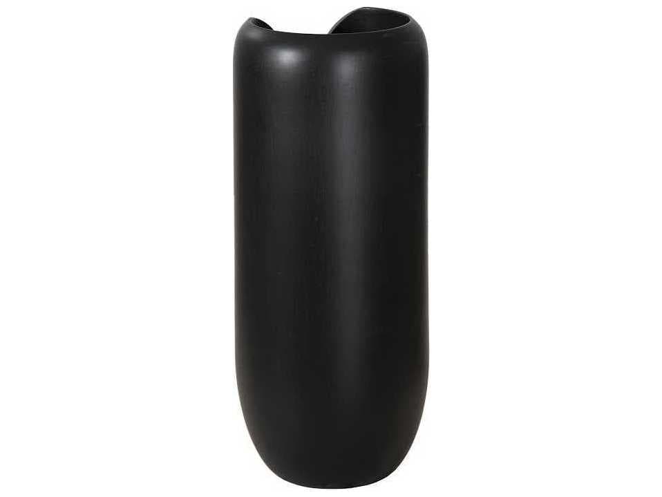 Phillips Collection Black 15" High Interval Wood Vase