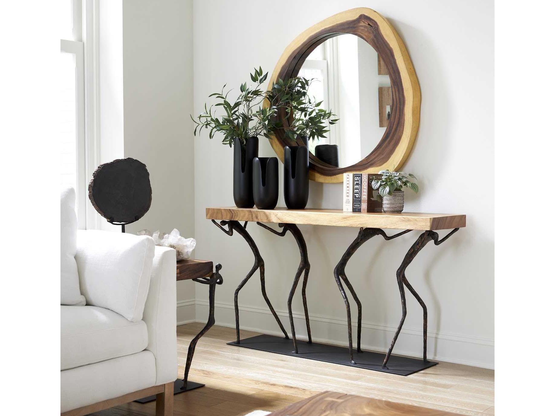 Phillips Collection Black 17" High Interval Wood Vase