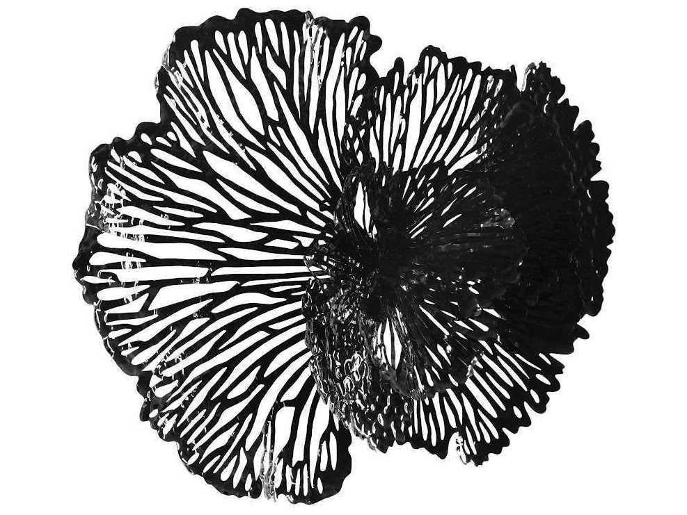 Phillips Collection Black 43" Flower Metal Wall Art