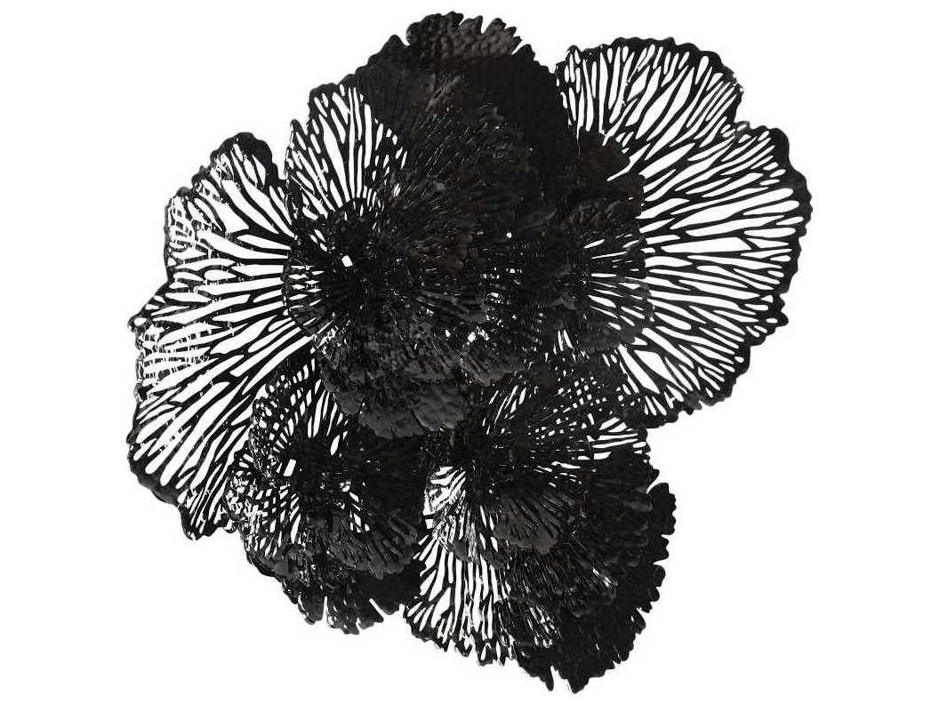 Phillips Collection Black 63" Flower Metal Wall Art