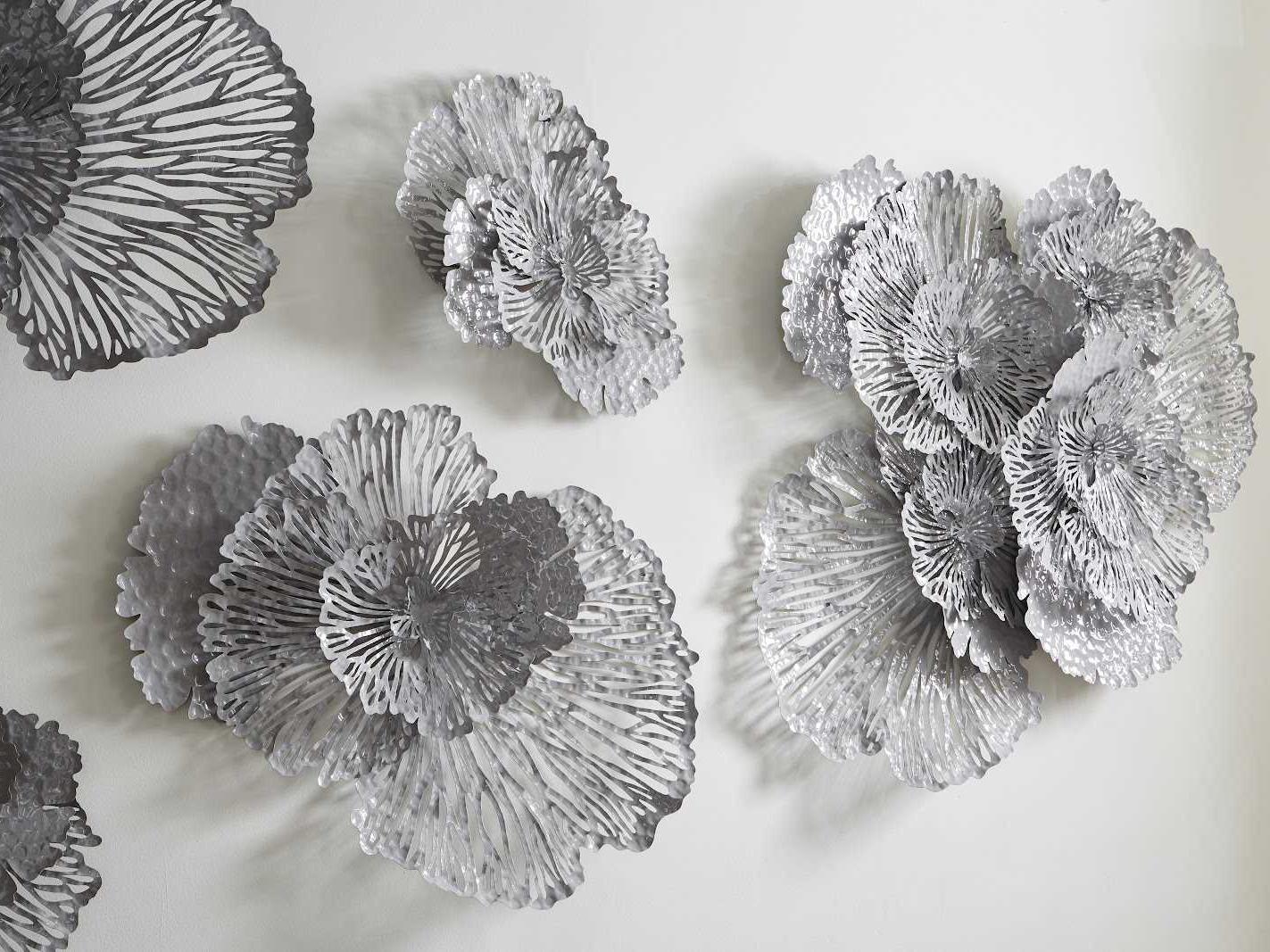 Phillips Collection Gray 43" Flower Metal Wall Art