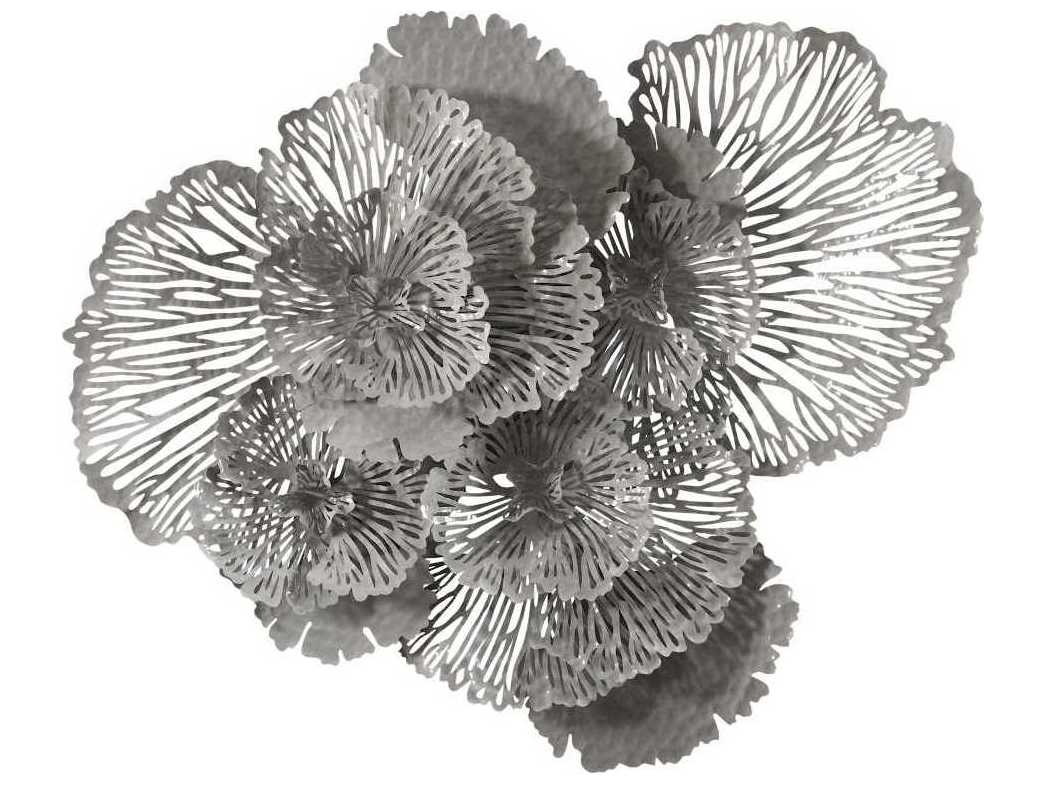 Phillips Collection Gray 63" Flower Metal Wall Art