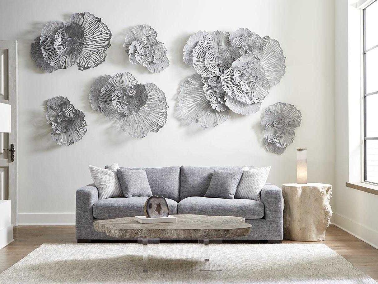Phillips Collection Gray 63" Flower Metal Wall Art