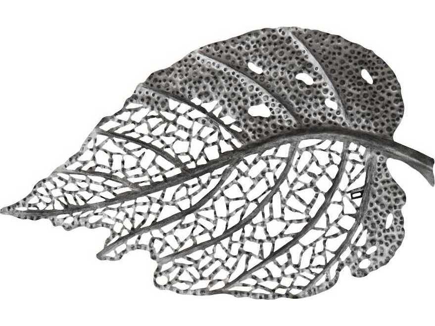Phillips Collection Antique Silver Matte Lacquer 40" Birch Leaf Metal Wall Art