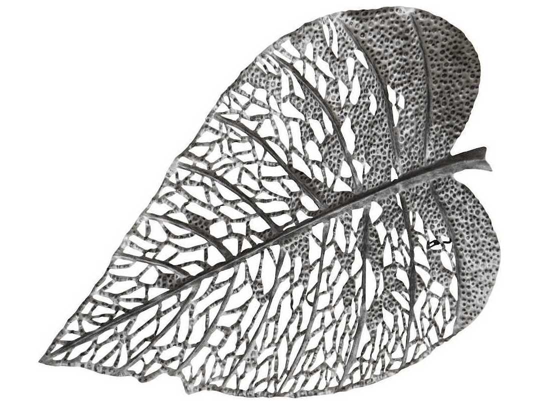 Phillips Collection Silver Matte Lacquer 55" Birch Leaf Metal Wall Art