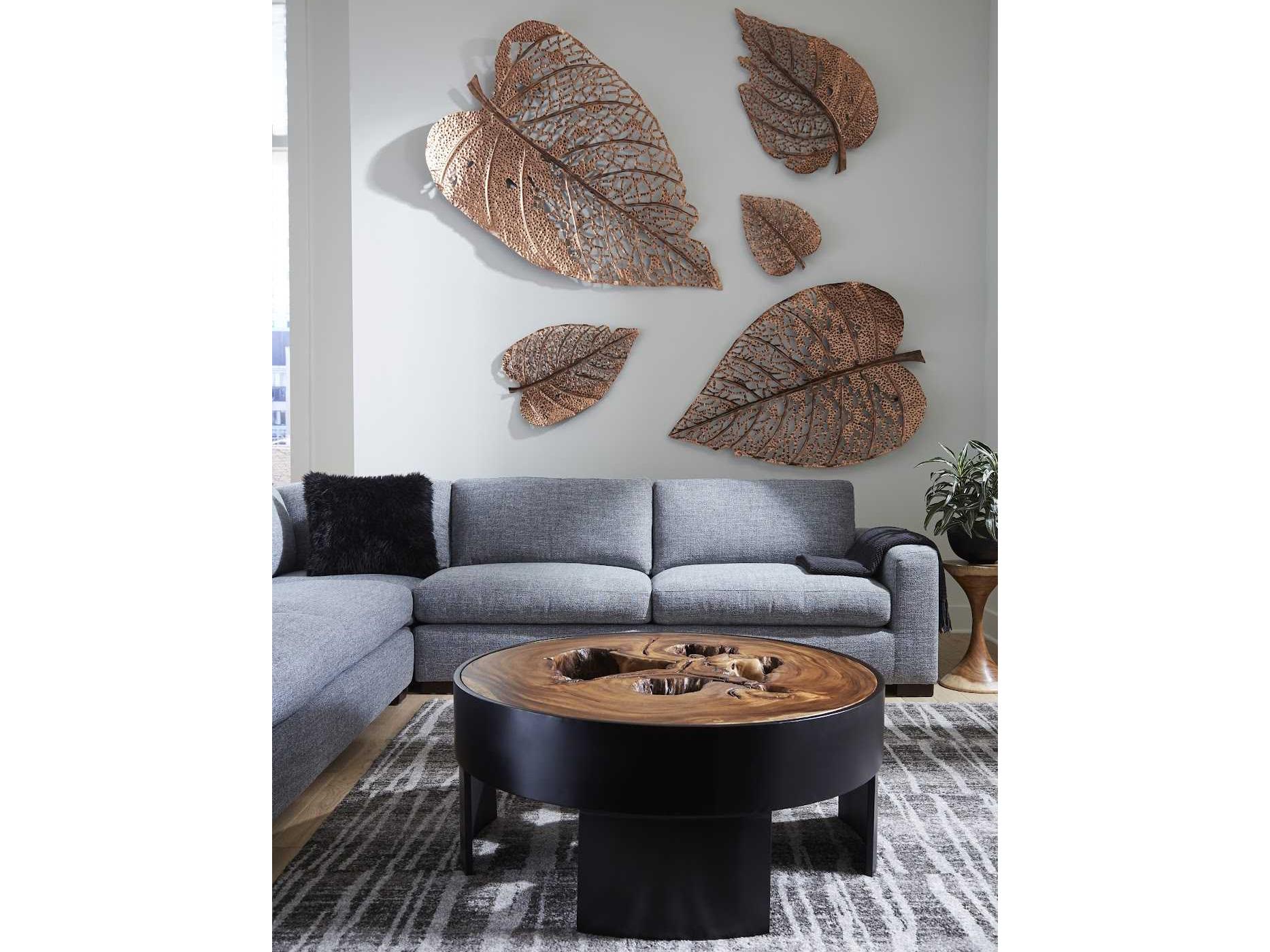 Phillips Collection Copper Matte Lacquer 14" Birch Leaf Metal Wall Art