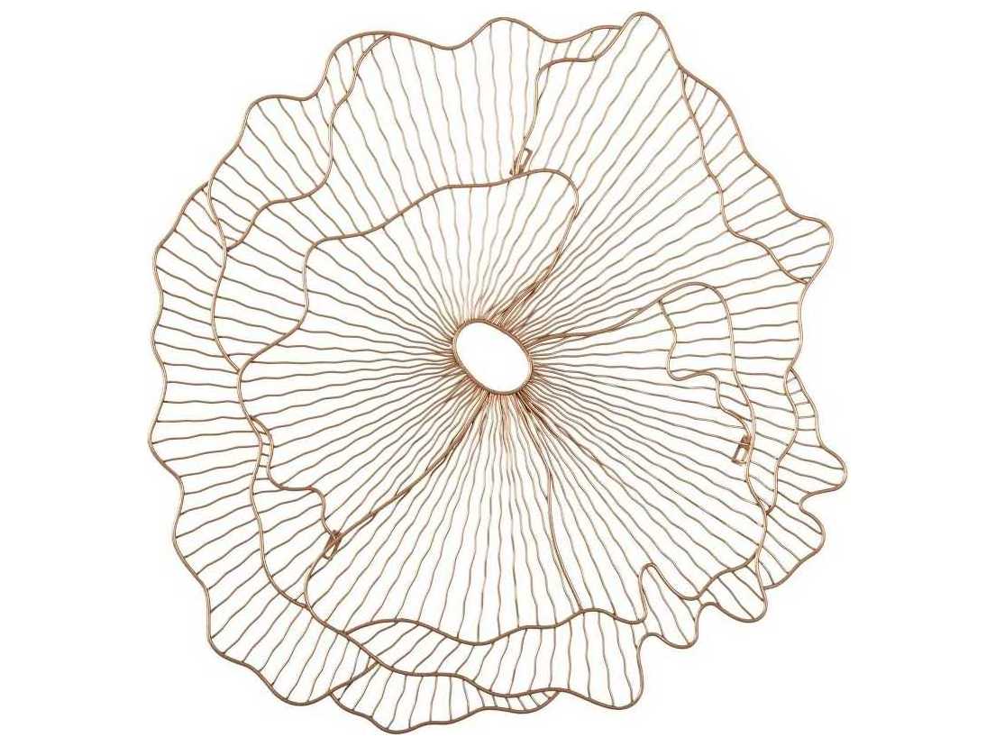 Phillips Collection Copper Matte Lacquer Poppy Flower Metal Wall Art