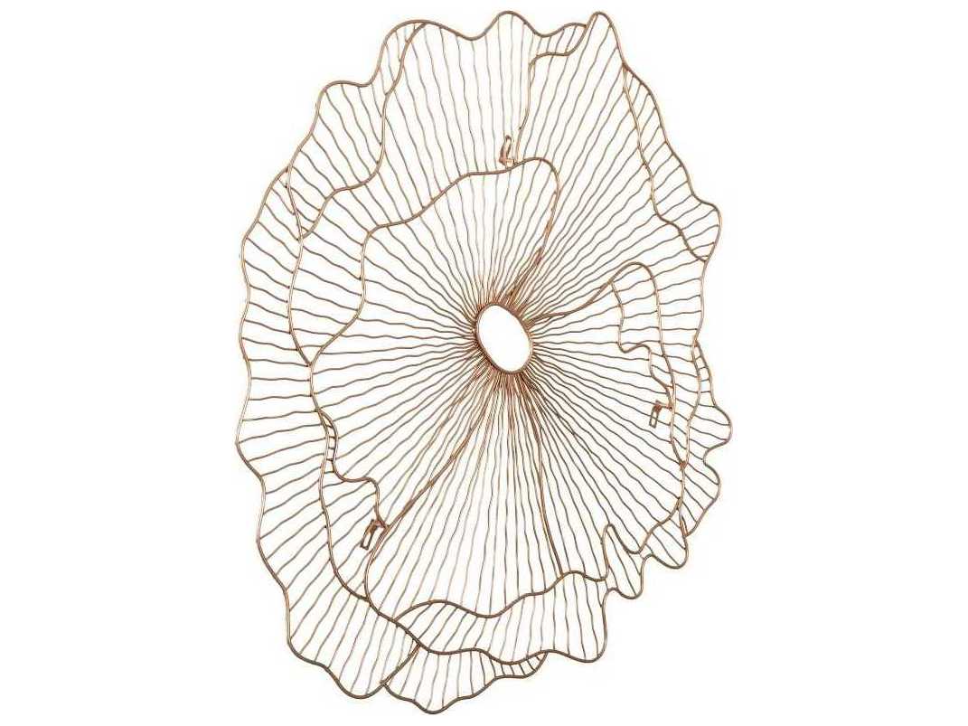 Phillips Collection Copper Matte Lacquer Poppy Flower Metal Wall Art