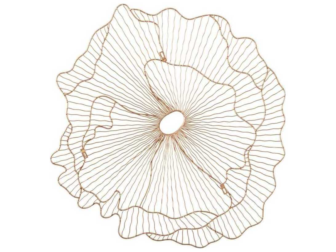 Phillips Collection Copper Matte Lacquer Poppy Flower Metal Wall Art