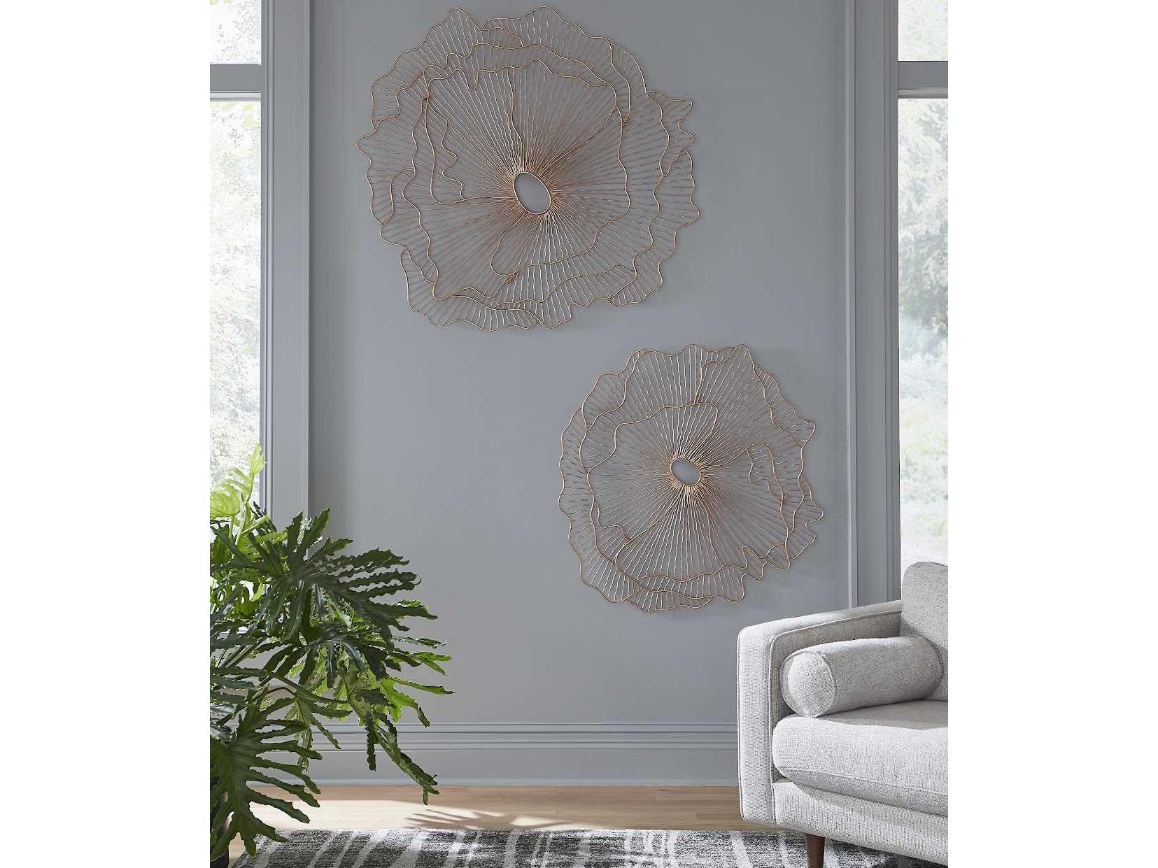 Phillips Collection Copper Matte Lacquer Poppy Flower Metal Wall Art