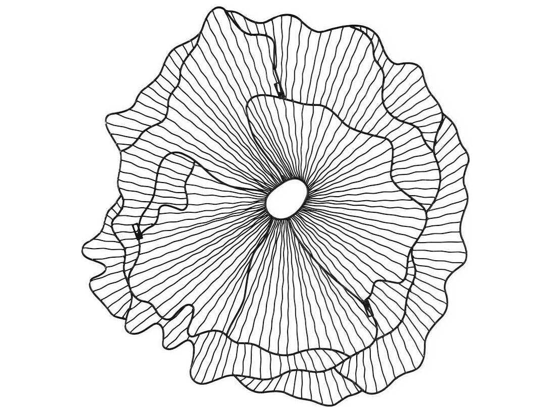 Phillips Collection Antique Silver Matte Lacquer Poppy Flower Metal Wall Art