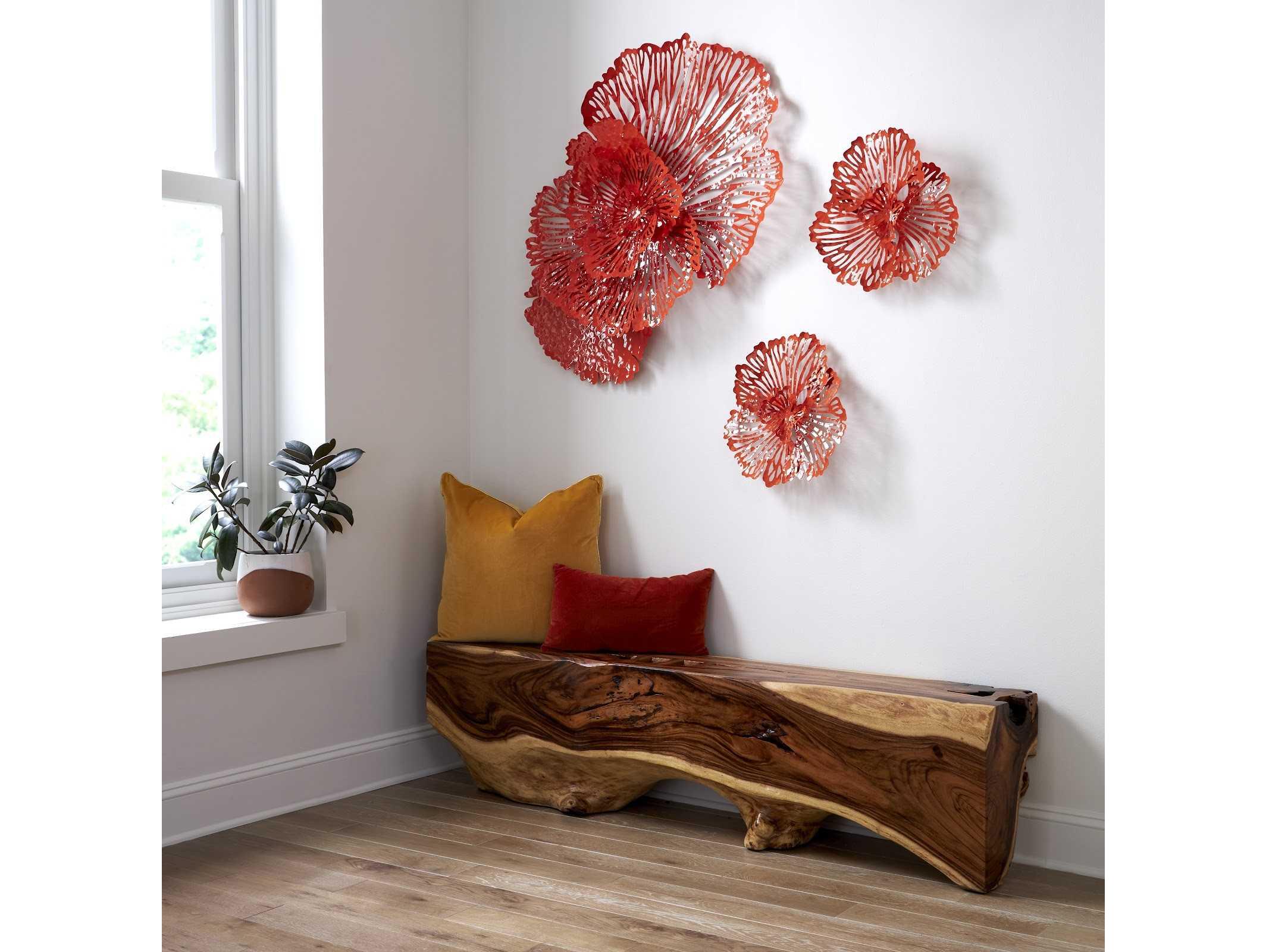 Phillips Collection Coral Flower Metal Wall Art
