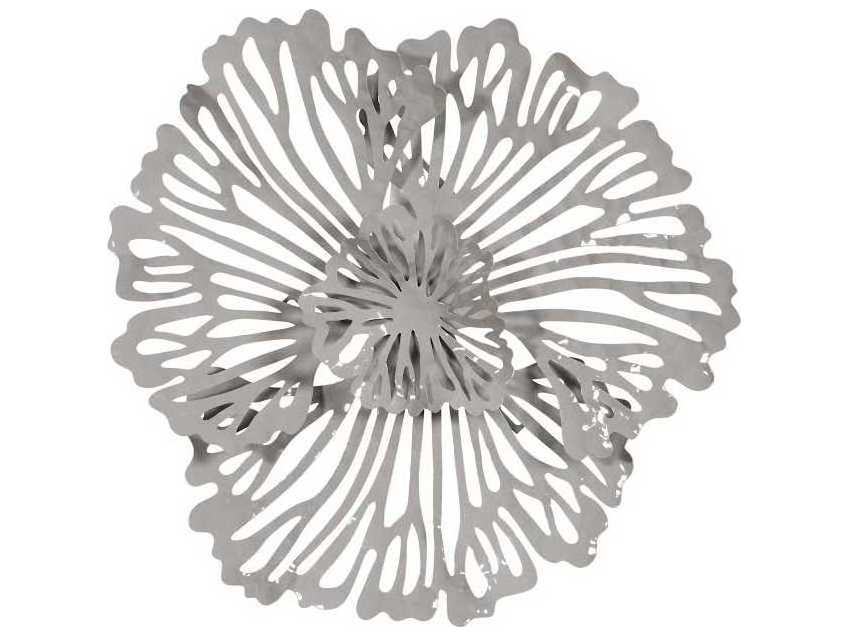 Phillips Collection Gray Flower Metal Wall Art