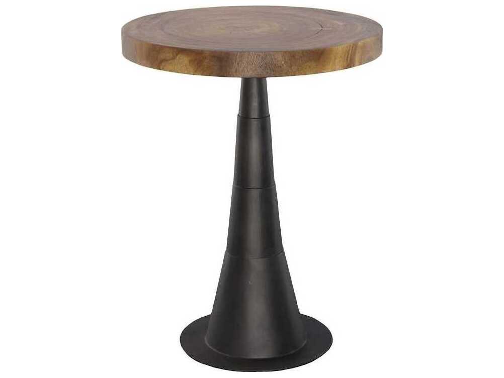 Phillips Collection Chuleta Black Brown Round Wood Bar Table