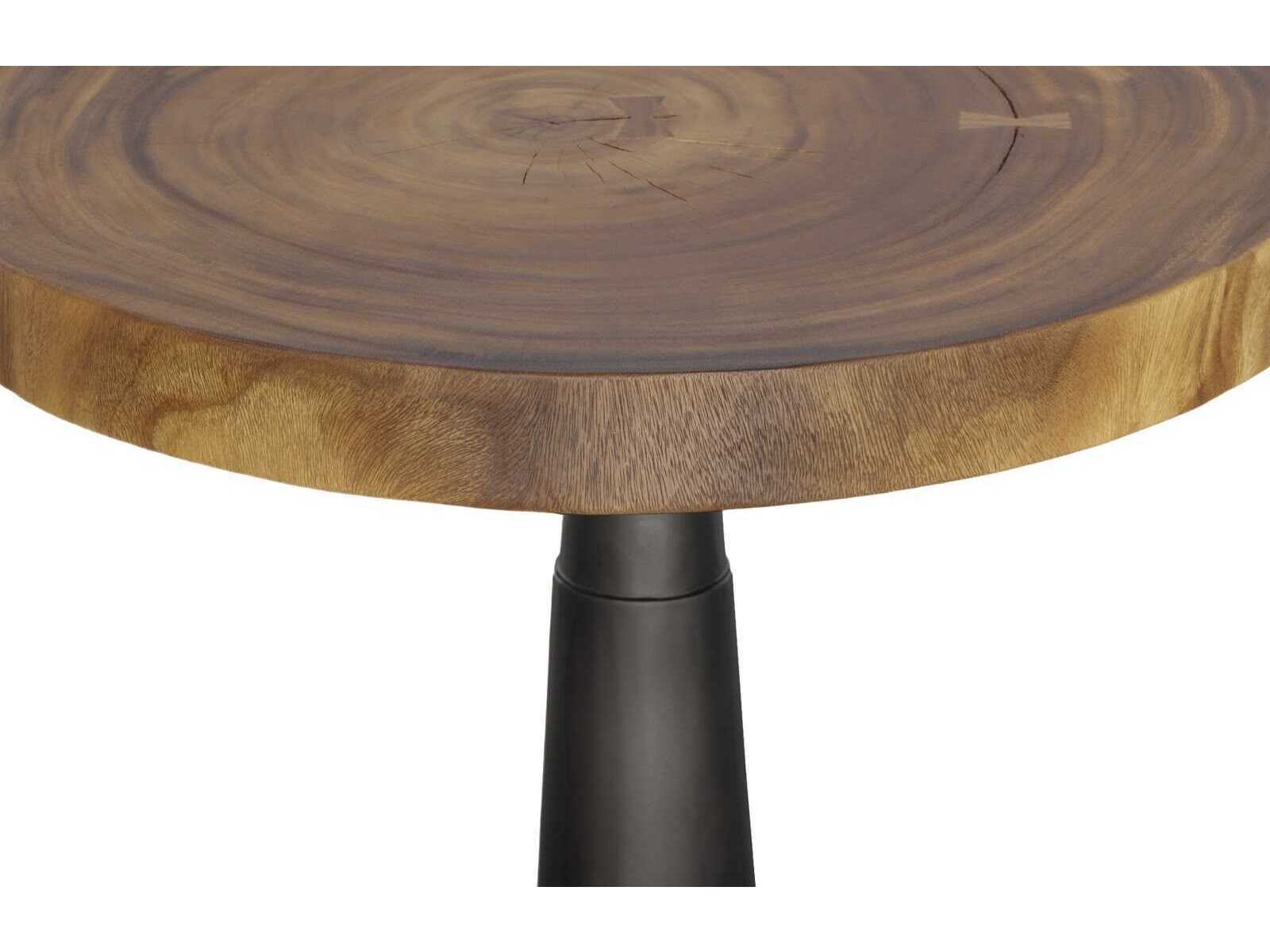 Phillips Collection Chuleta Black Brown Round Wood Bar Table
