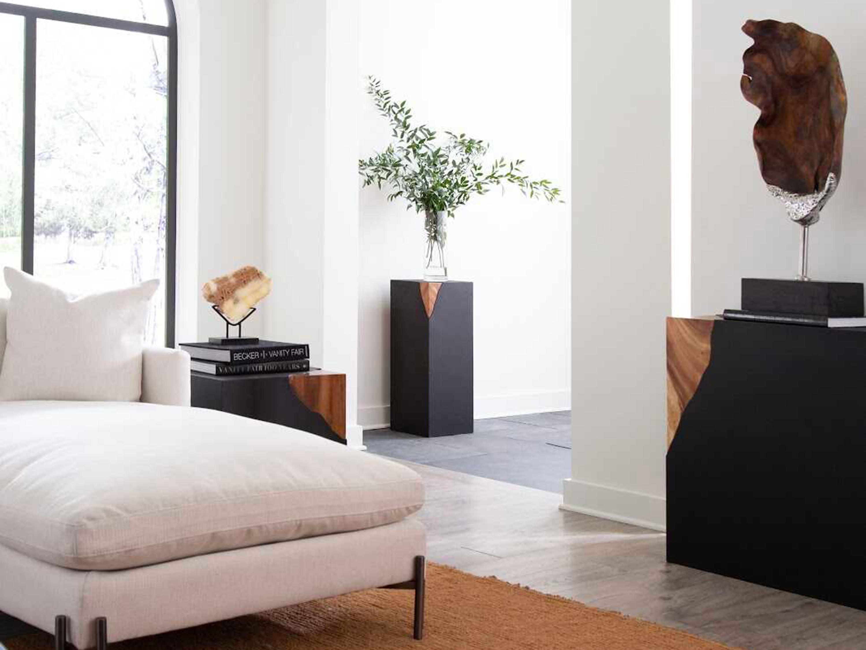 Phillips Collection Cornered Square Metal Natural Black Bronze End Table