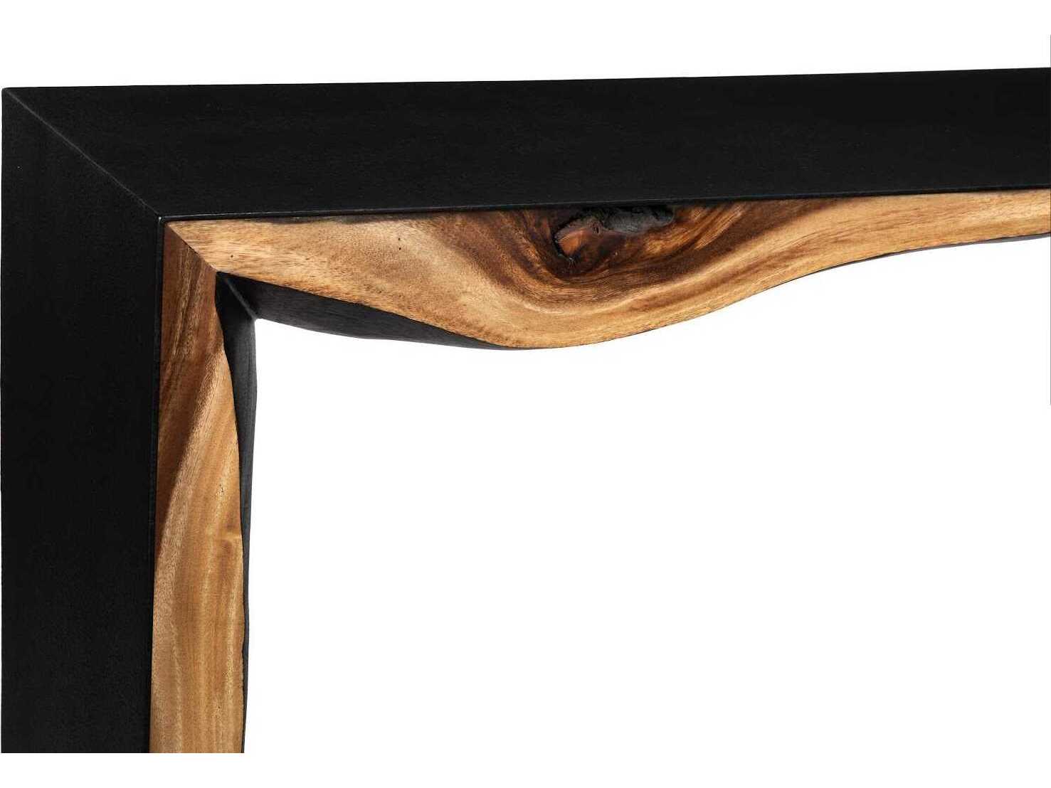 Phillips Collection Framed Waterfall Rectangular Metal Natural Brown Black Console Table