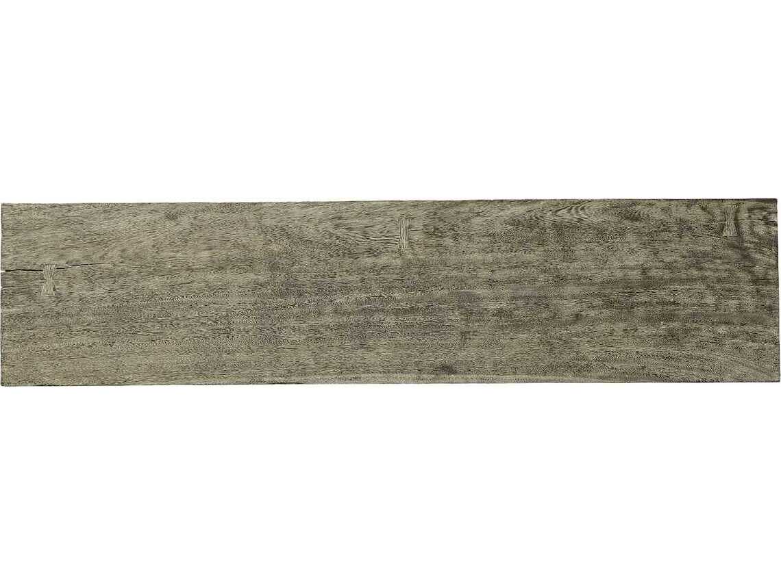 Phillips Collection Arc Rectangular Wood Gray Stone Black Console Table