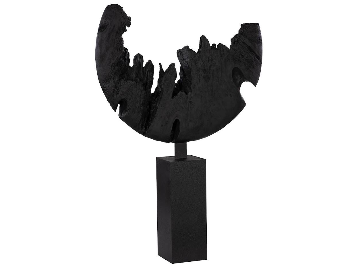 Phillips Collection Broken Moon Black Wash Resin Sculpture